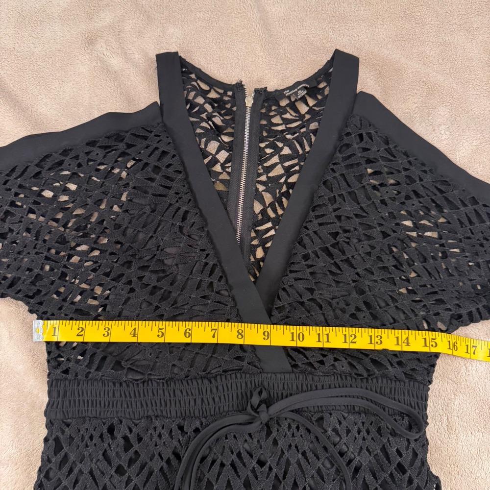 The Clothing Company Crochet Swim Cover Bell Sleeve Maxi Dress Witchy Boho Sz M - Picture 13 of 16